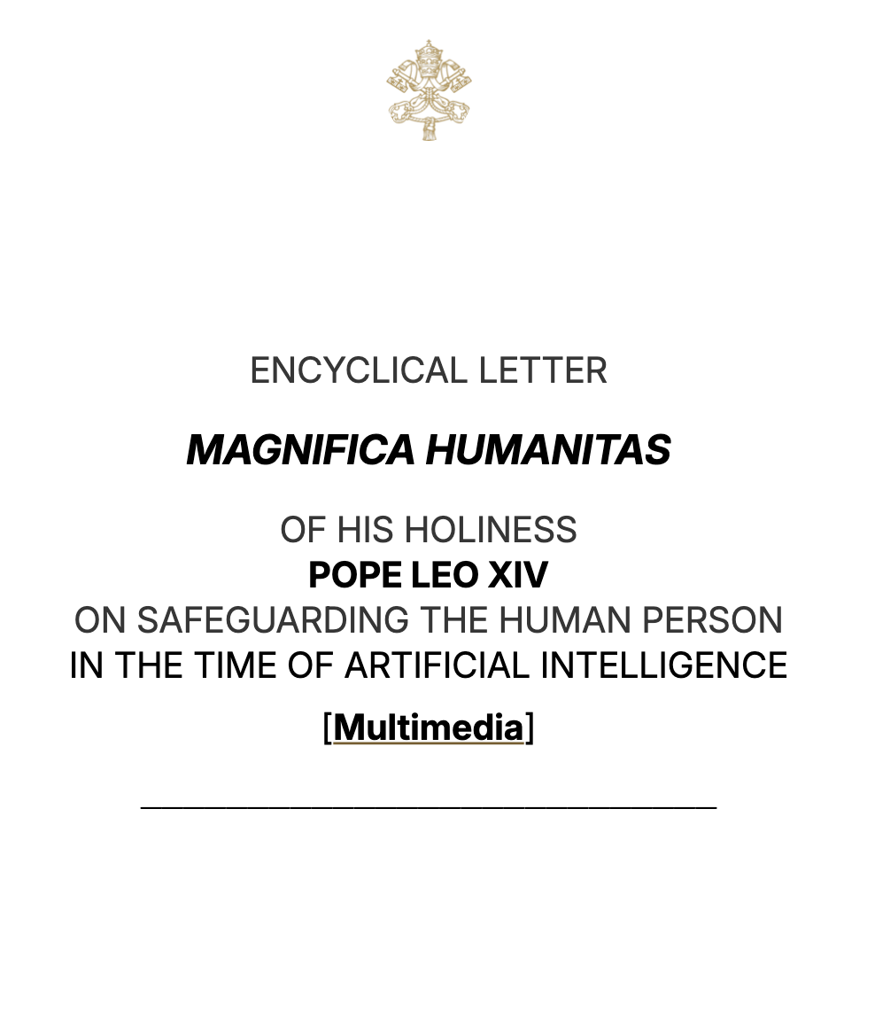 Magnifica Humanitas cover
